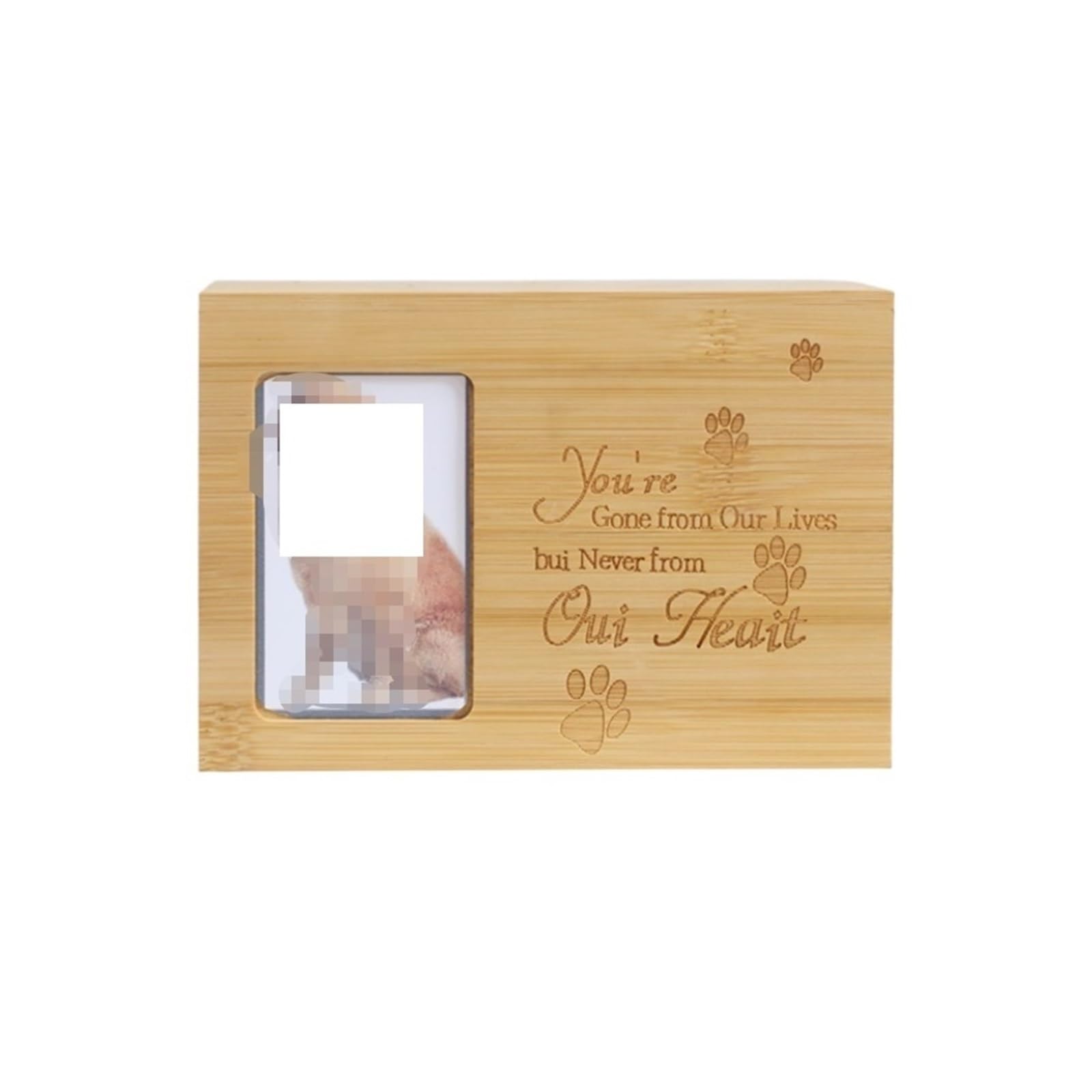 GFJHdfhE Urn for Ash, Pet Memorial Urns For Dogs Or Cats Ashes Box Wooden Cremation Urn With Photo Frame Human Ashes Container