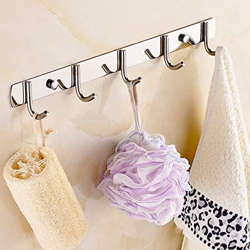 Wwin Crochet à vêtements en Acier Inoxydable avec 4 Crochets Charge Max. 300 mm