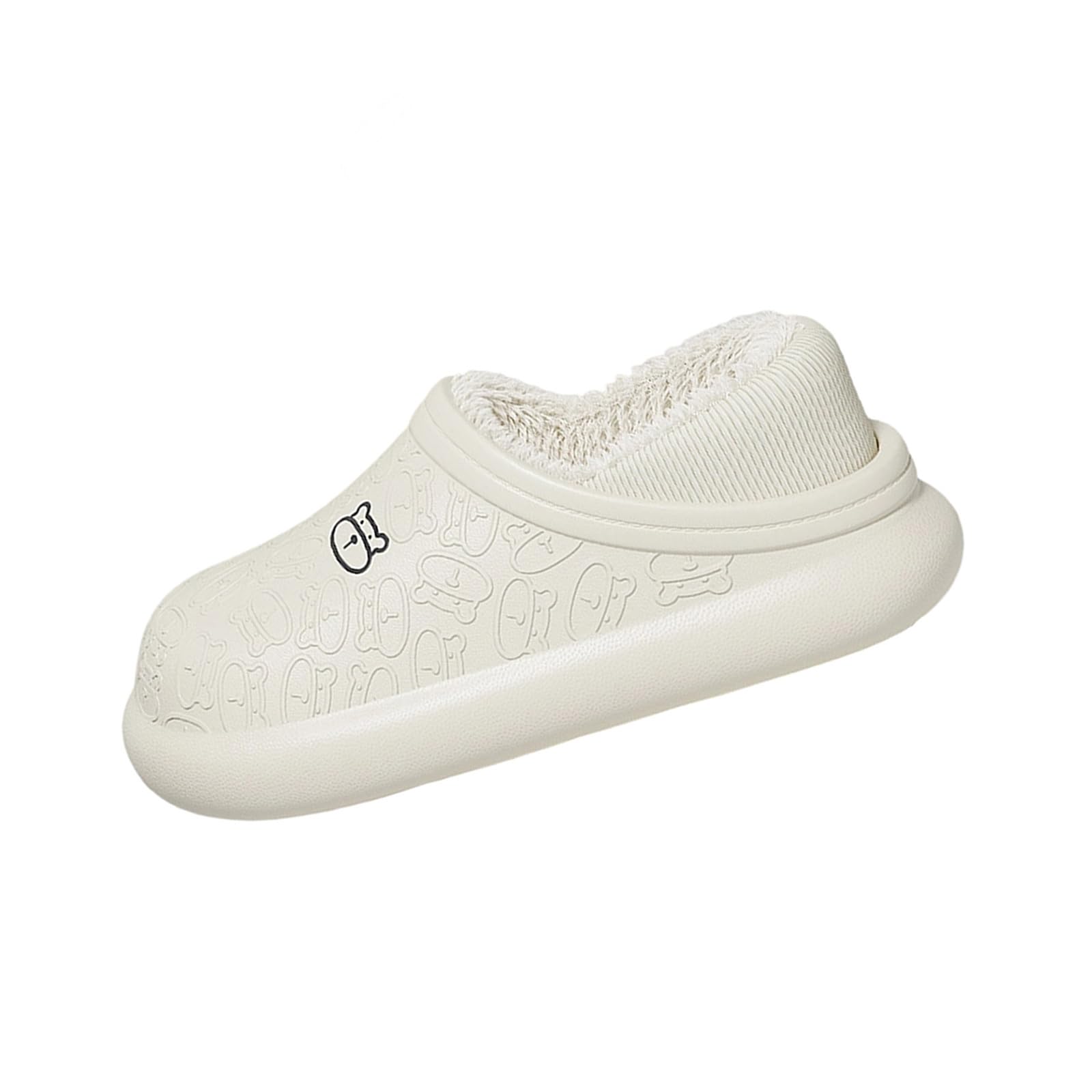Fleece Lined Slippers for Men and Women with Thick Soft Waterproof Sole Closed Toe and Heel