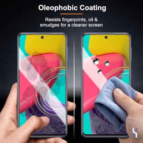 Image of Tempered Glass for Samsung Galaxy M53 | M52 | F54 (6.7 Inch) Military Grade 9H Screen Guard, Anti-Scratch, Shatterproof, Edge-to-Edge Full Coverage - Black Border