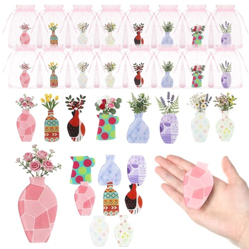 Imanes mini jarrón multicolor para refrigerador pack 16 miniatura 1