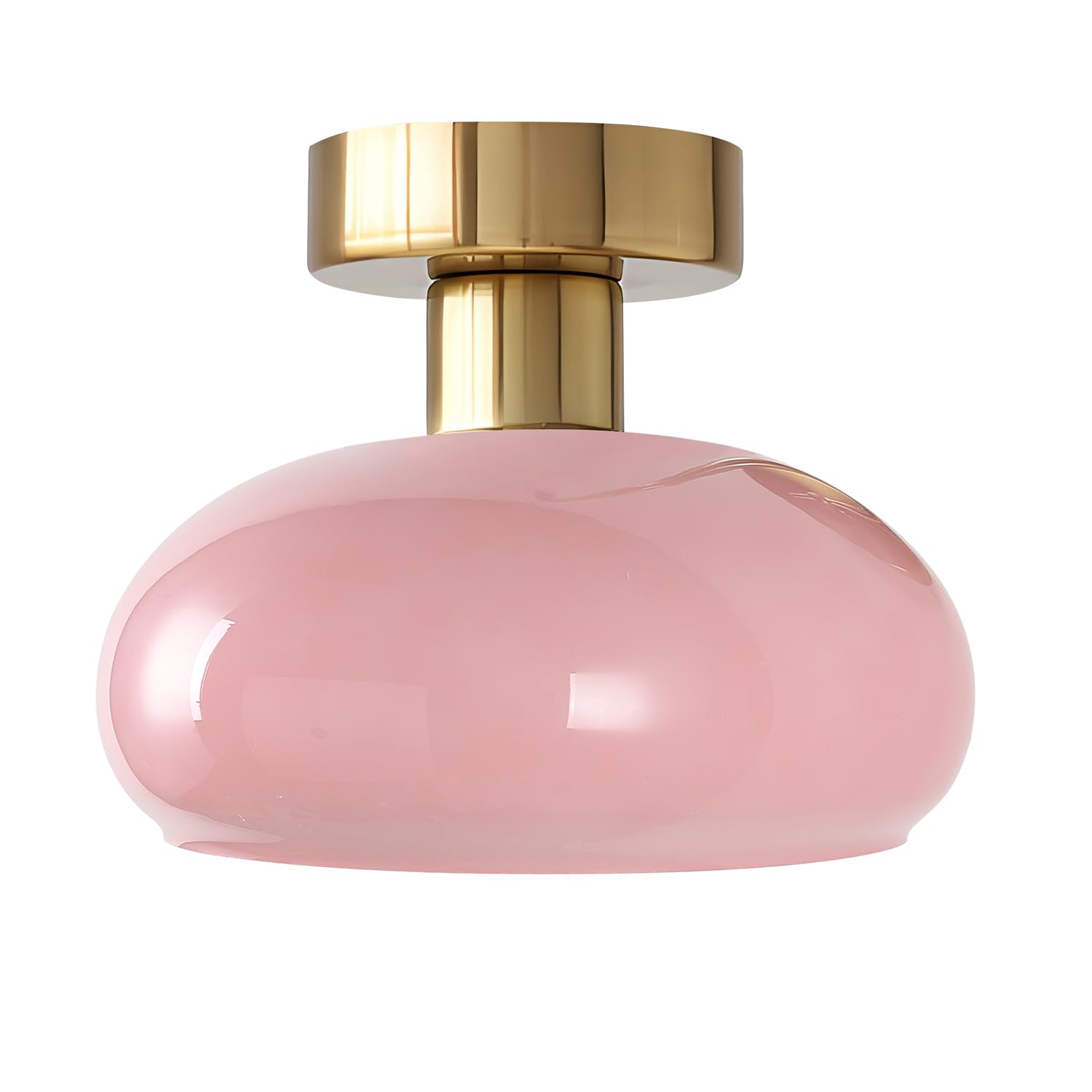 KCO Lighting Vintage Pink Glass Flush Mount Ceiling Light