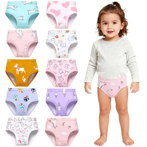 Soleurfe Unterhosen Mädchen 100% Baumwoll Bequeme Slips für Kinder 92-18 (2-3 Jahre) Einzigartige Designs täglichen Tragen 10er Pack