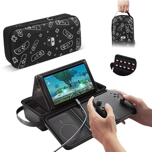 Switch 2 本体と周辺機器をまとめて収納【2025最新 Switch 2/有機ELモデル対応】Nintendo Switch2 ケース 大容量 有機EL ケース 収納バッグ 耐衝撃 薄型キャラクター 落下試験済み 撥水表面 持ち運び便利 スイッチ本体