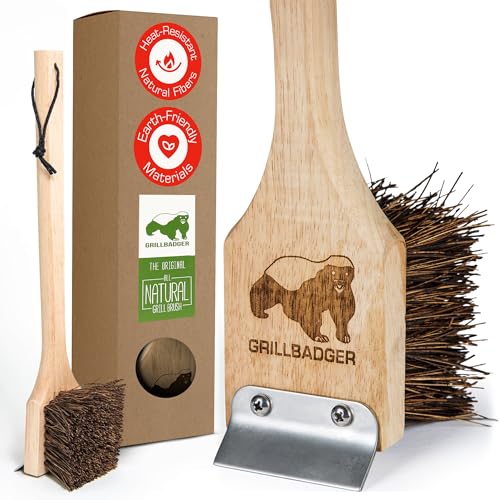 Grillbadger Natural Wood Grill Brush