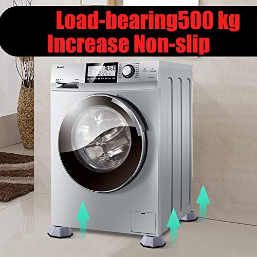 Image of Boniry Anti Vibration Pads for Washing Machine Washing Machine Feet Shock Absorber Noise Cancelling Washer Support, Heightening Pads with Suction (Pack of 4)