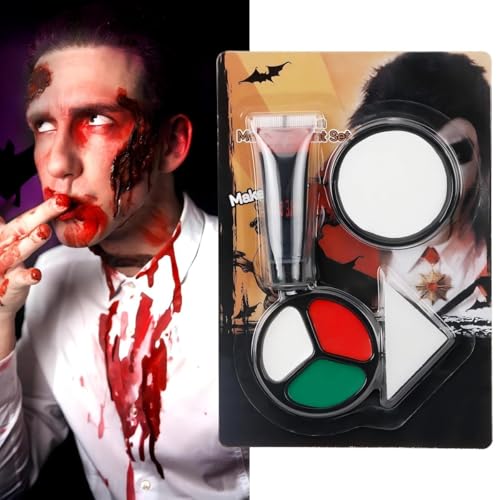 Halloween Makeup Kit with Fake Blood, Special Effect Face Body Paint for Cosplay Halloween Party Supplies Vampire Zombie Makeup, Makeup Set for Cosplay Halloween Party Supplies (D) Halloween Makeup Kit with Fake Blood, Special Effect Face Body Paint for Cosplay Halloween Party Supplies Vampire Zombie Makeup, Makeup Set for Cosplay Halloween Party Supplies (D)