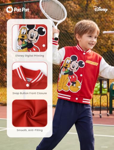 Image of Disney Marvel Bomber Jacket Spider Man Toy Story Cars Varsity Cardigan2-13Y | Officially Licensed Snap Button Coat,Fall Star Wars Graphic Cloth Top,Hulk Venom Stitch Mickey Lightning Mcqueen Kids Apparel