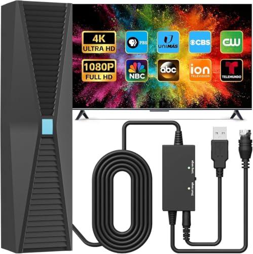 Image of TV Antenna for Smart & Old TVs,2500+ Miles Range Strongest Digital HD TV Antenna Indoor Support 4K 1080P VHF UHF, 360 Long Range Reception with Signal Amplifier