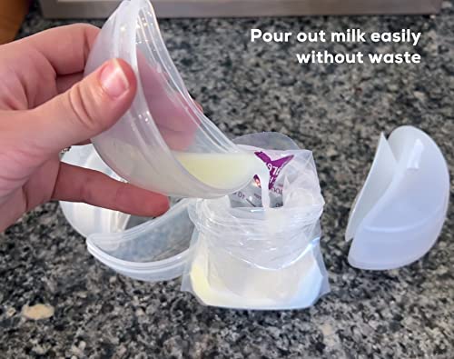 Wearable Manual Breast Pump︱2Oz Milk Catcher︱Hands Free︱Easy To Wash︱Nature Suction︱No Milk Leakage︱Duckbill Suction Piece︱Comfortable For Long Wear︱Air Valve︱Use With Wearable Electric Pump (2Pcs) #TOP7
