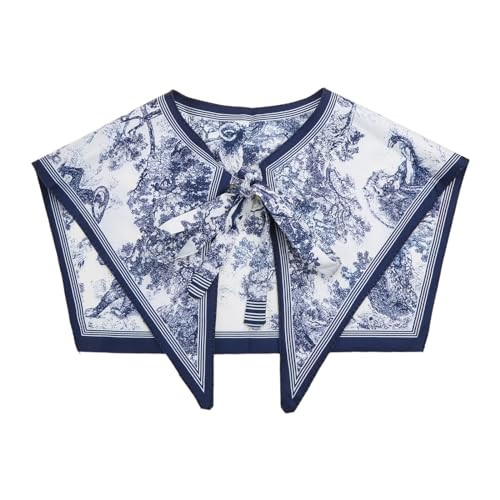 Scarf,Women Scarf Detachable Collar Print Shawl Wrap Cape