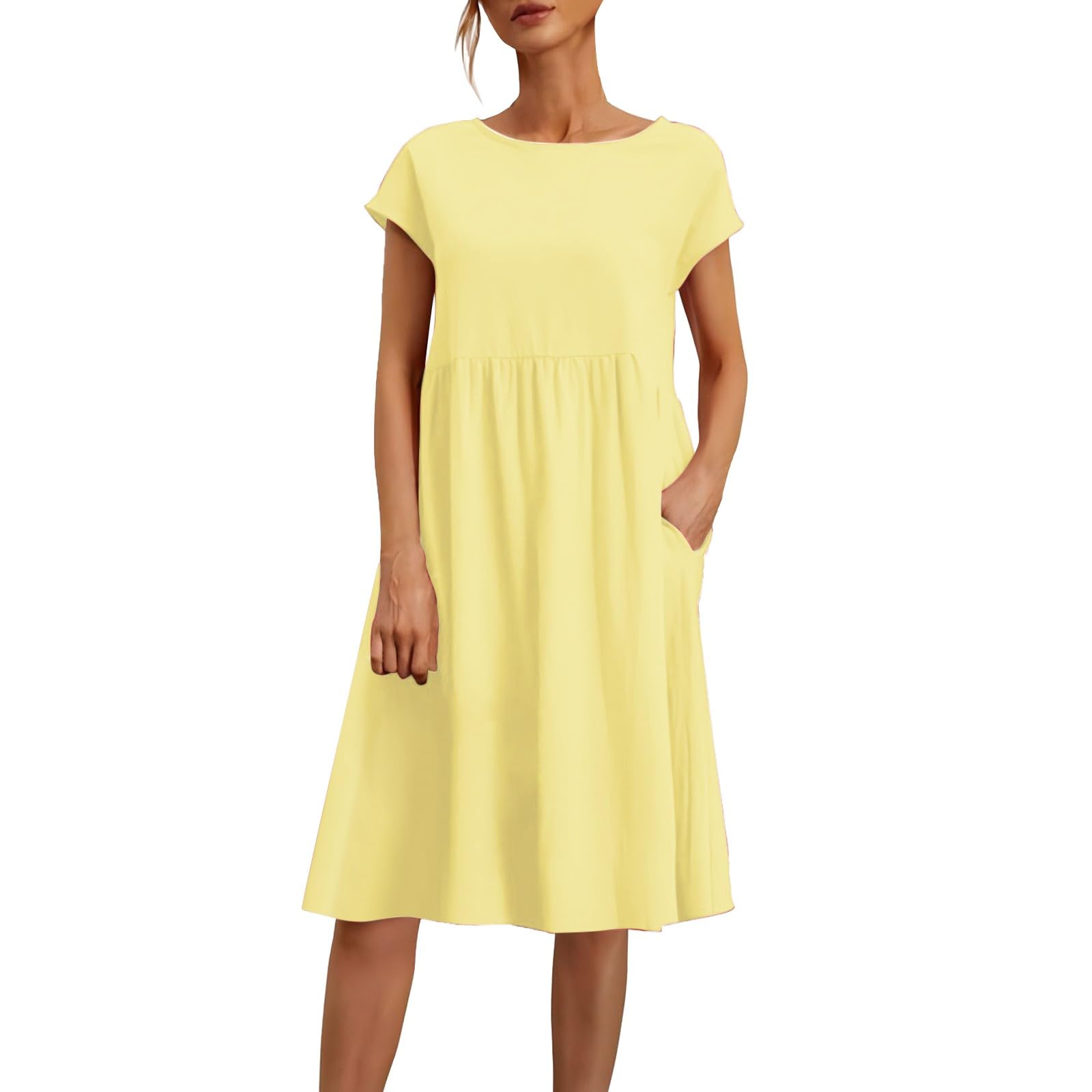 Womens Summer Dresses Fashion 2025 Short Sleeve Spring Mini Dress Casual Beach Vacation Clothes Dresses