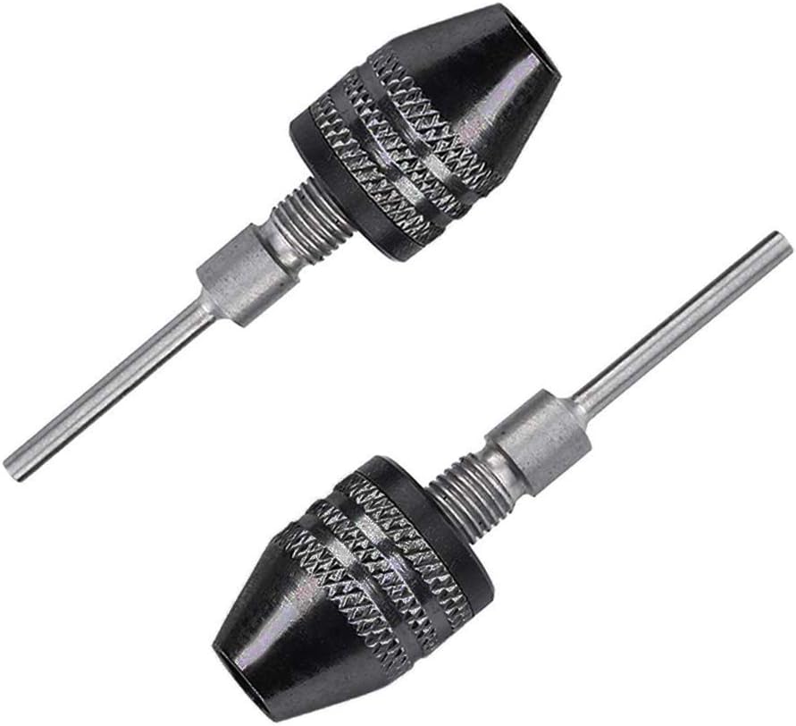 Eyech2pc 2.35 mm Shank Three jaw Keyless Drill Chuck Collet Conversion Adapter Clamping range 0.3-3.4MM-Round Shank