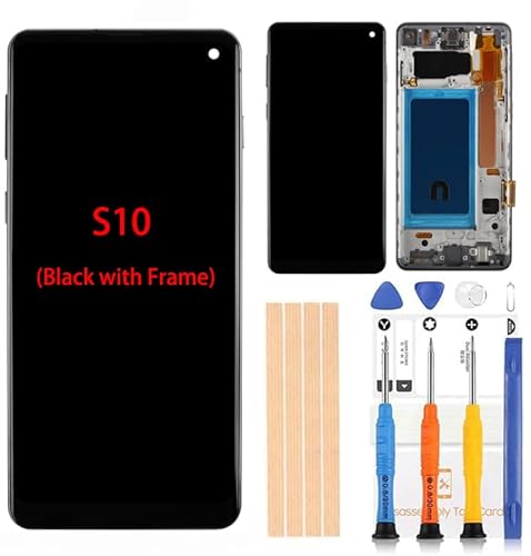 TFT LCD Digitizer Screen Touch Assembly Replacement LCD Display for Samsung Galaxy S10 G970 G970A G970F G970P G970R4 T U V W 5.8inch by BITANR (Black with Frame)