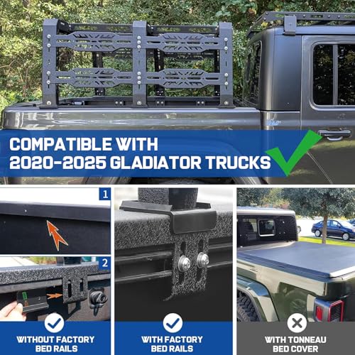 Image of 22 inch High Overland Truck Bed Rack Compatible with Jeep Gladiator JT