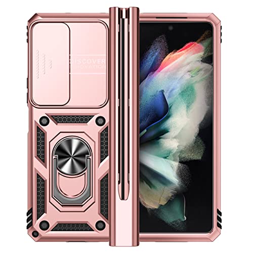 Coque de protection rigide Or Rose pour appareil photo Samsung Z Fold 4