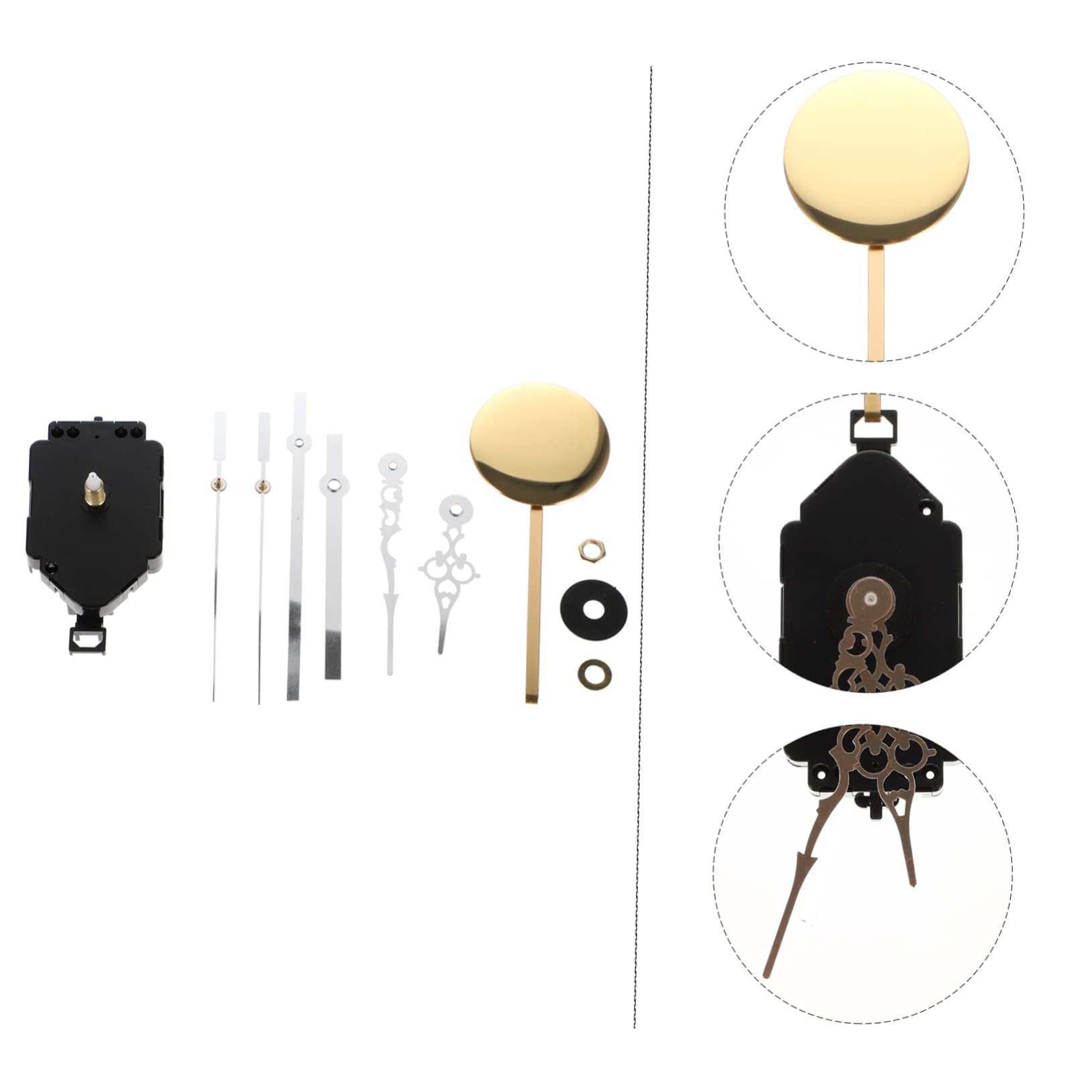 Mipcase Mécanisme Horloge Silencieux Quartz Pendule Métal Kit de Réparation Bricolage Accessoires Horlogerie Rechange Pendules Murales Outil Domestique