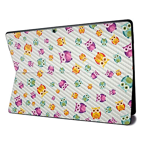 Image of MightySkins Carbon Fiber Skin for Microsoft Surface Pro X - Owls | Textured Carbon Fiber Finish | Easy to Apply, Remove, and Change Styles | Made in The USA