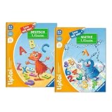 tiptoi Ravensburger Bücher Set Schule - Lern mit Mir - Deutsch 1. Klasse und Mathe 1. Klasse / Rechnen, Erste Zahlen, Mathematik, Buchstaben