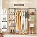 Neprock Portable Closet Wardrobe, Metal Clothing Rack with 8 Shelves & 1 Hang Rod, Free Standing Closet Rack for Hanging Clothes Closet Organizers and Storage, 63