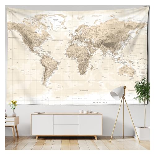 FJOADNVM Tapiz Decorativo Pared Tapiz for colgar en la pared, mapa de los cinco continentes, tapiz grande impreso for decoración del hogar, dormitorio, sala estar(9,W170xH150cm)