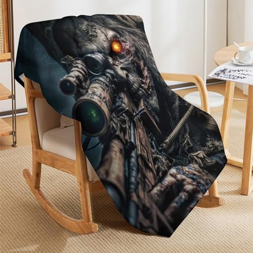 Couverture zombie army plaid flanelle chaud housse de canapé - 7