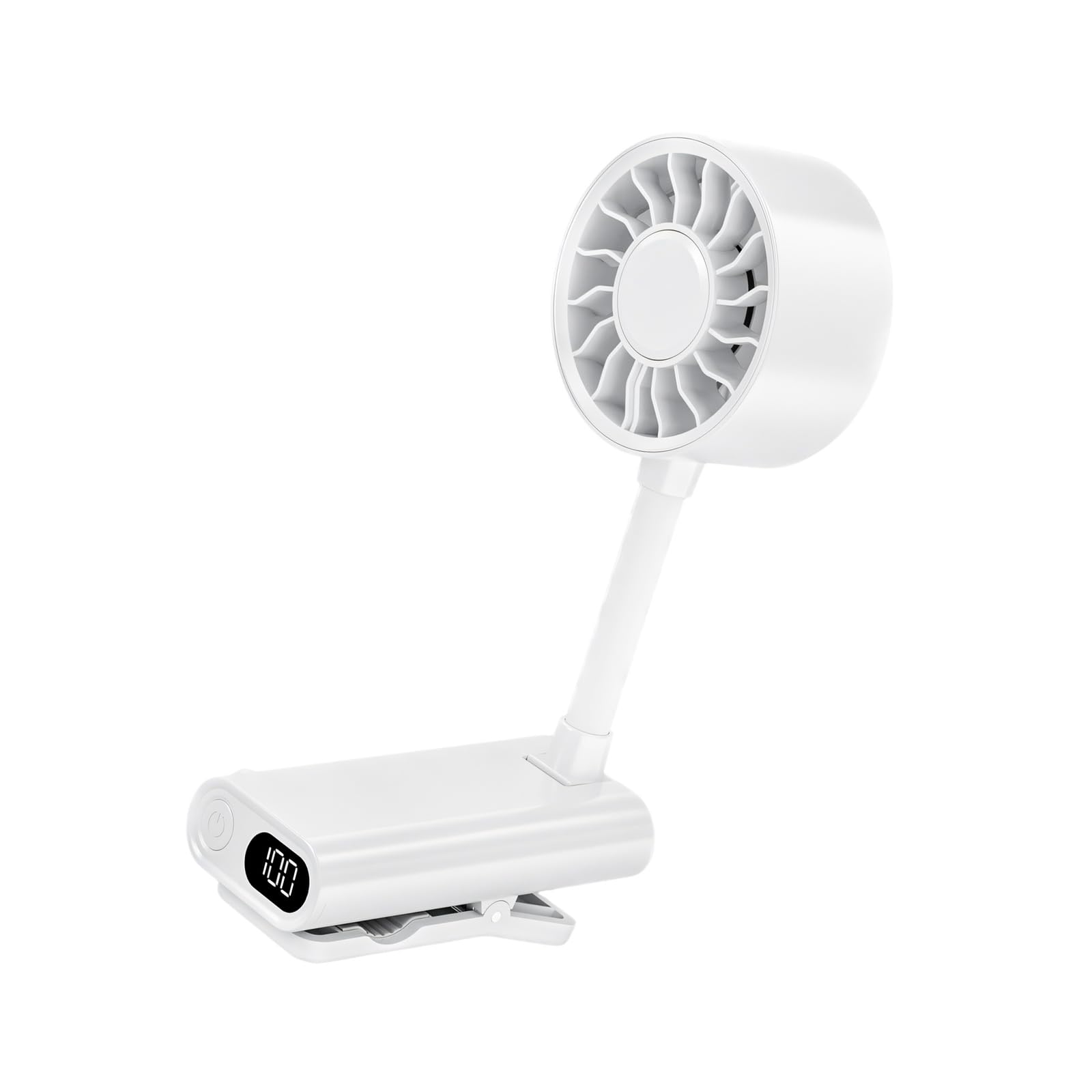 NMFLAB Bendable Hose Small Clip Fan with Strong Grip for Umbrella Chair Table Rechargeable Battery Operated Small Size Multiple Corner Fan