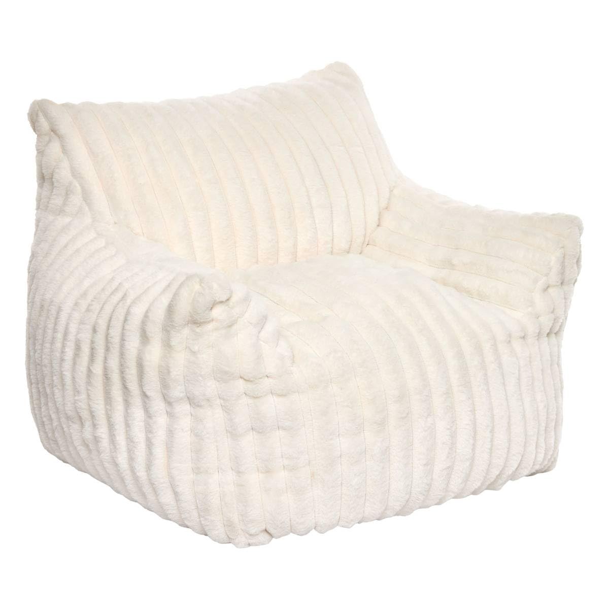 Atmosphera - fotel dziecięcy Muzi ze strukturą żeberkową, wys. 47 cm, biały