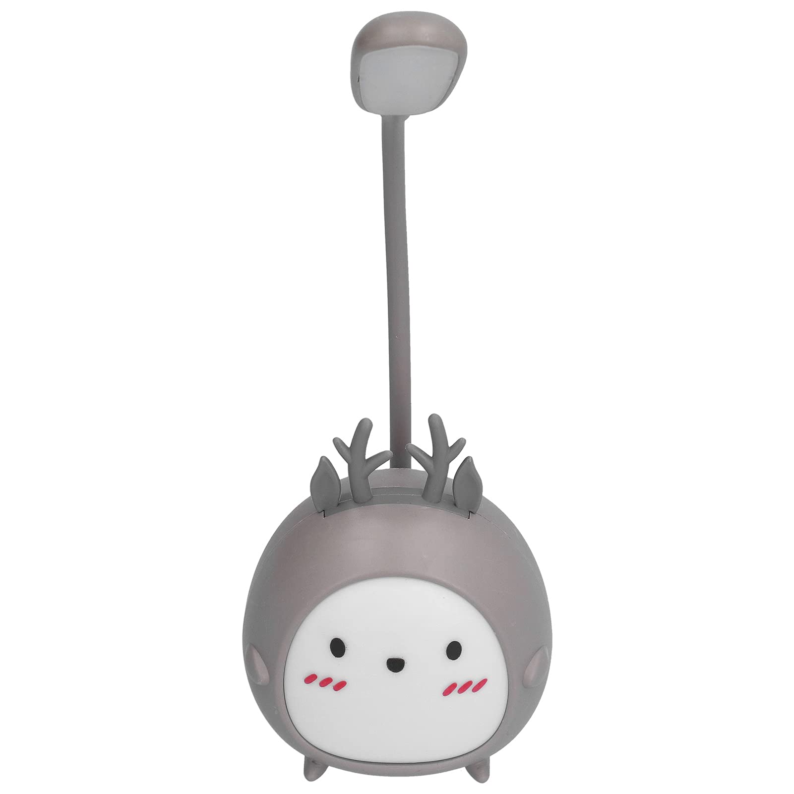 KIMISS Lámpara de Escritorio LED de Animales de Dibujos Animados con Portalápices - Luz Nocturna Recargable USB para - Diseño de Alce que Cuida los Ojos - Compañero de Estudio y