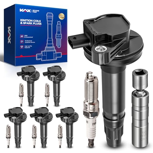 Image of KAX 6 Ignition Coils & 6 Spark Plugs Set for Explorer, Edge, F-150, Flex | (w /tool) Explorer 17-19 3.5L, Edge 16-18 3.5L, F-150 16-17 3.5L, Flex 16-19 3.5L, Transit-250 /350 /150 MKX, Mustang 3.7L V6