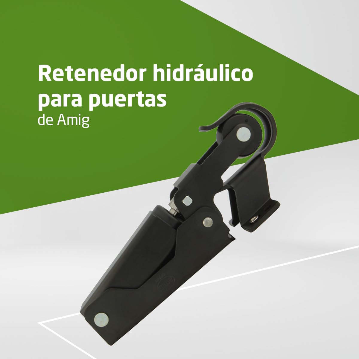 Amig - Retenedor de puerta - Cierre Hidráulico de Puerta - Fabricado en Aluminio - Medidas: 108 x 32 mm - Ideal para freno, tope o amortiguador de puertas - Color: Negro - Peso Máximo 40 kg