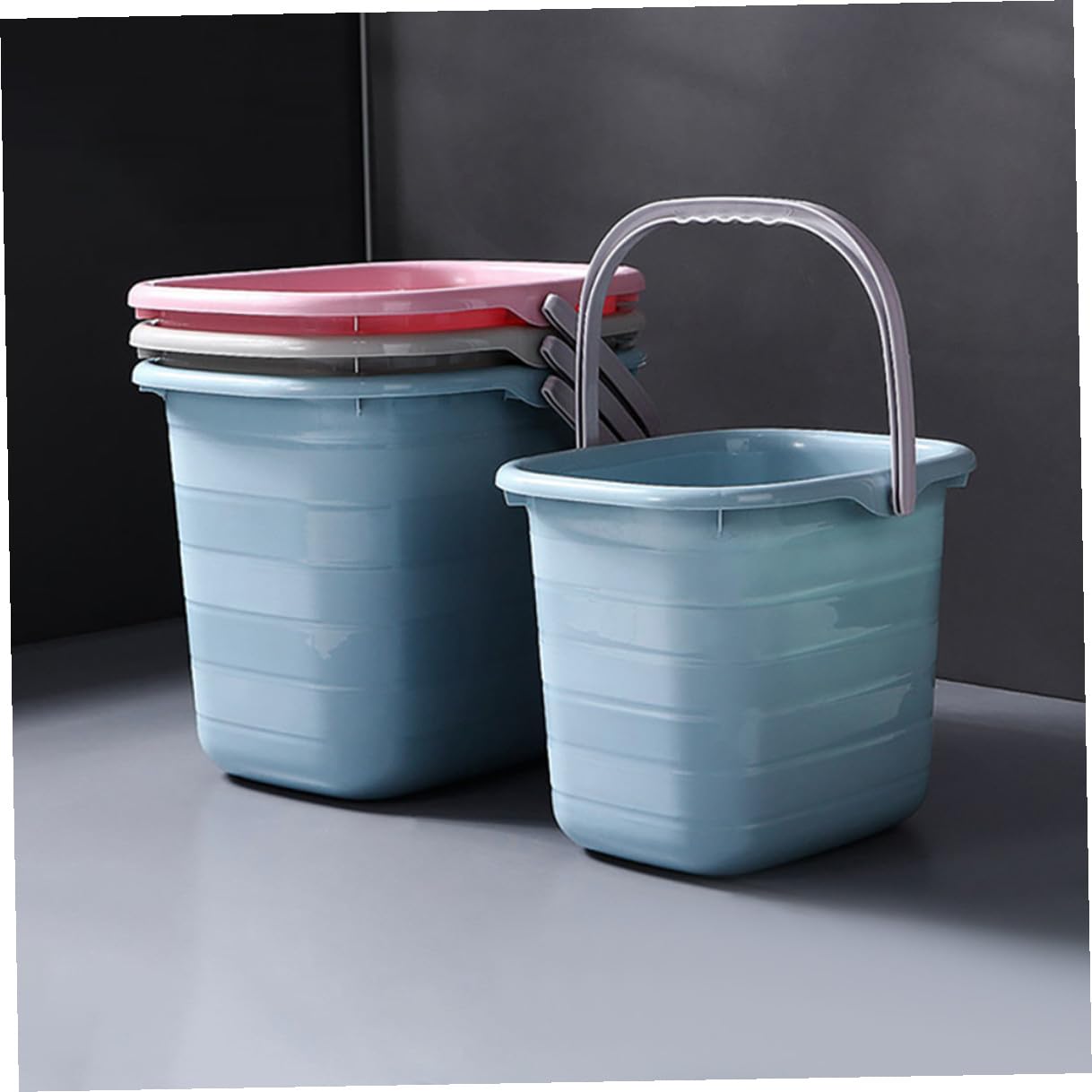 GLEAVI Secchio in Plastica Manico, Secchio Multipurpose la Pulizia Domestica, Adatto per Acqua e Cibo per Animali, per Giardinaggio e Hotel