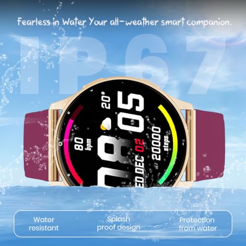 Image of PunnkFunnk Active 2 Smartwatch with 1.39 inch HD Round Display, Bluetooth Calling, Heart Rate & SPO₂ Monitor, 100+ Sports Modes, IP67, Long Battery Life for Men & Women (Maroon)