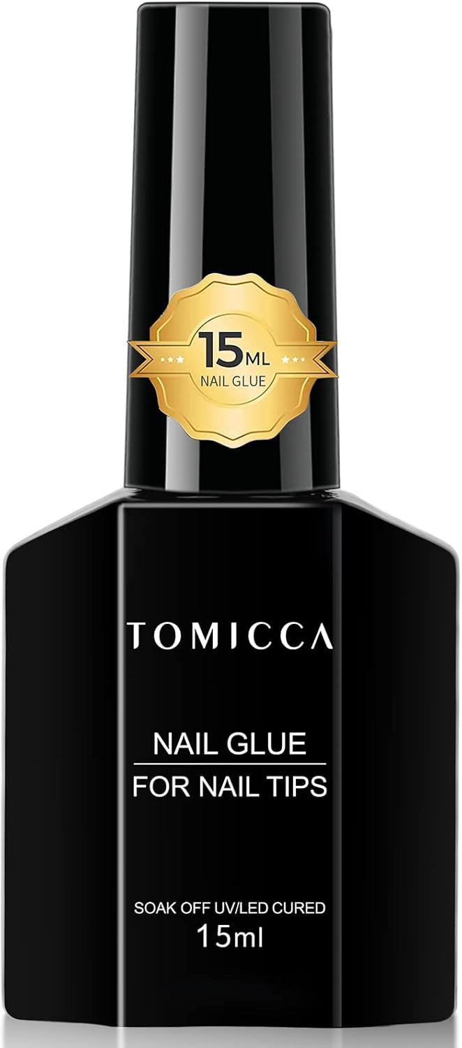 TOMICCA Gel Nail Glue for Nail Tips 15ml 4 in 1 Super Strong Nail Gel