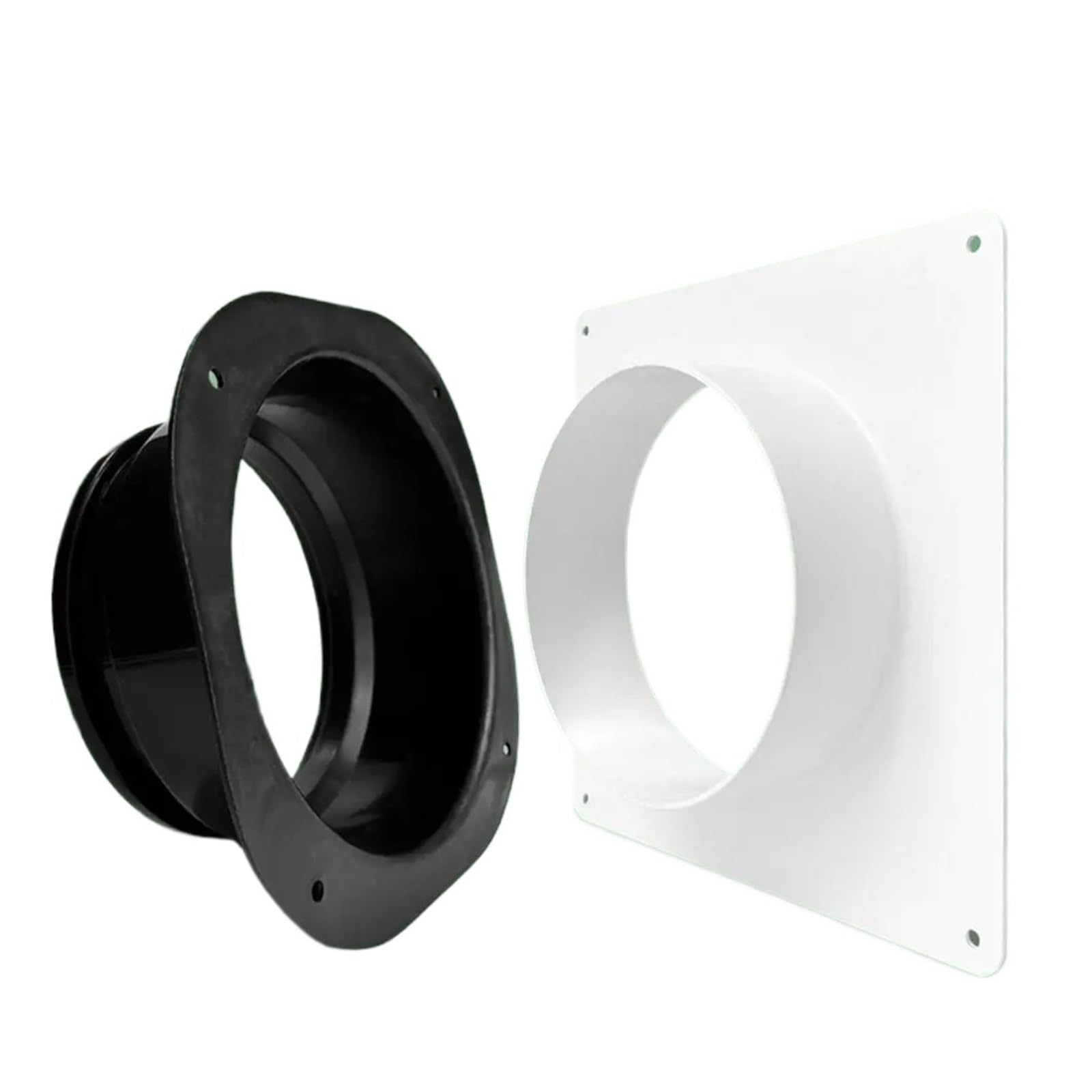 Toolnox Black-250Mm Plastic Vent Pipe Adapter Flange Connector