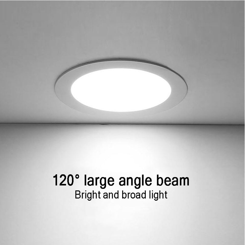 Paquete de 2 lámparas LED empotrables para Techo, 3000K-6000K Lámpara de Techo empotrable Moderna para Cocina, Downlight LED Redondo para lavandería, Dormitorio, pasill,6000K-9W