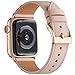 Produktbild QAZNZ Lederarmband Kompatibel mit Apple Watch Armband 38mm 40mm 41mm, Kompatibel mit iWatch Serie7 6 5 4 3 2 1 & iWatch SE(38mm 40mm 41mm,Rosa Sand/Roségold)