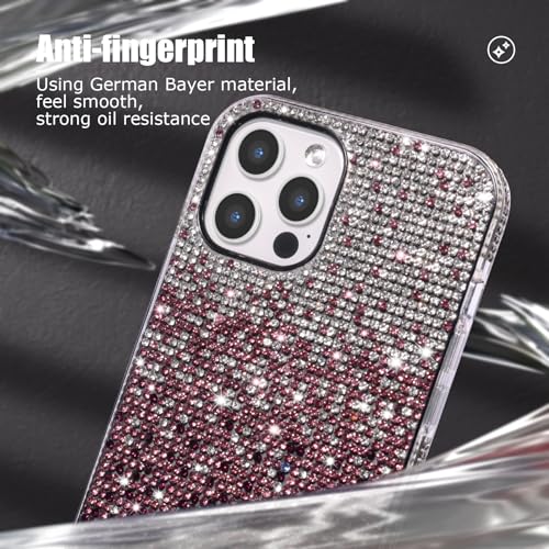 Coque iPhone 16 Pro Max violet dégradé strass antichoc - 3