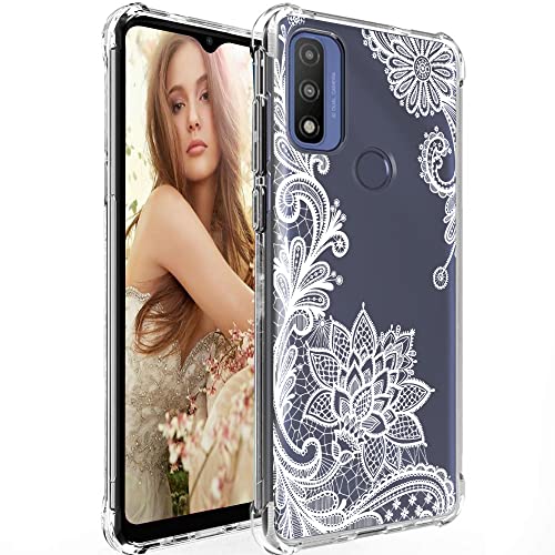 Starhemei for Moto G Pure Case, Moto G Power 2022 Case, Soft TPU Shock Absorption Flexible Gasbag Protection Phone Case Cover for Motorola Moto G Pure 2021 / Moto G Power 2022 (Whitelace)