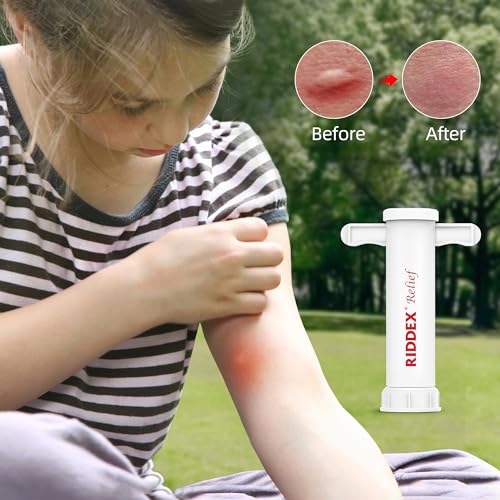 RIDDEX Relief Bug Bite Suction Tool - Natural & Chemical Free Insect Bite Itch Relief for Bug Bee and Fly Stings, Reusable, Great for Camping, Hiking and Travel, Mosquito bite Relief Treatment 2 Pack