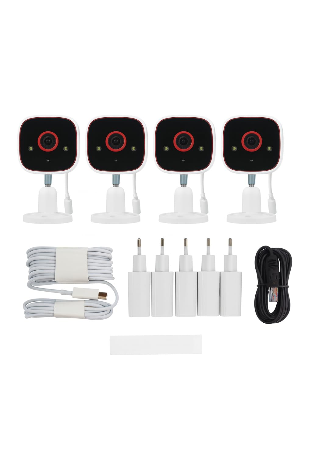 Kit Videosorveglianza Wireless AB-JK54 con 4 Telecamere HD, DVR, Visione Notturna Infrarossi, Rilevamento Movimento e Notifiche via App TopsCloud