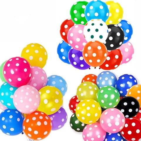 100 pcs Polka Dot Balloons,12 Inches MultiColor Polka Dot Latex Balloons,Party Balloons, for kids Birthday Party CarnivalsAnniversary Decoration Christmas Baby Shower Party Supplies Cover