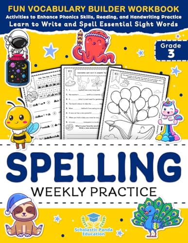 Spelling Weekly Practice for 3rd Grade: Vocabulary Builder Workbo...
