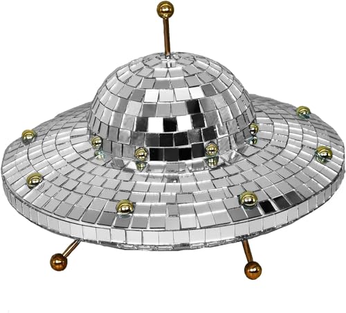 Wittolins UFO-Shaped Disco Ball Home Décor - Elevate Your Space with Retro-Reflective Silver Elegance