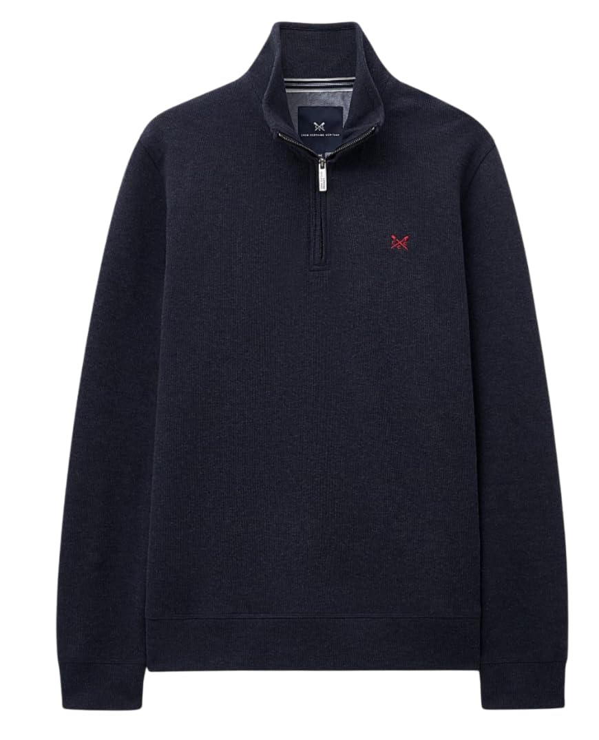 Crew Clothing Men's Heritage Navy French Rib Half Zip Cotton Jumper (Uk, Alpha, Xxl, Regular, Regular, )