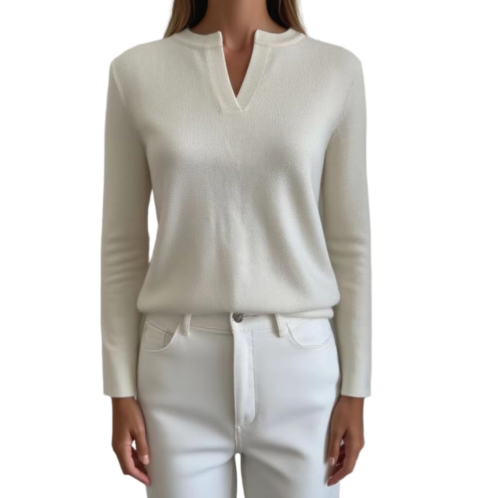 Womens 100 Cashmere Classic Crewneck Sweater Long Sleeve Lightweight Pullover Sweater