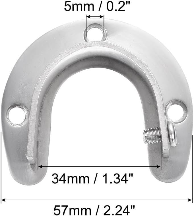 uxcell 10PCS Stainless Steel Closet Rod Brackets, 1-1/4 Inch Dia U Shaped Flange Rod Holder, Silver