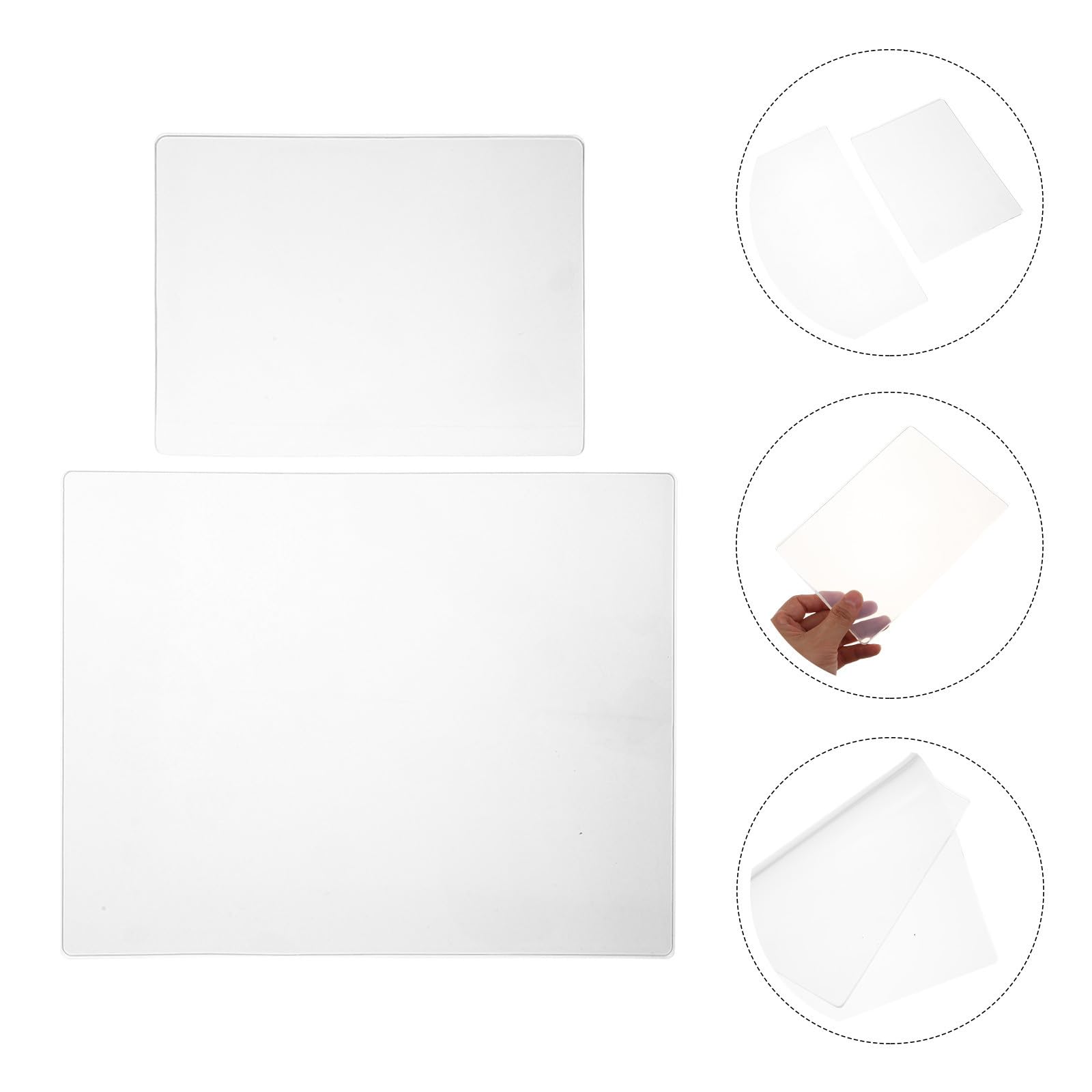 Artistic Gel Plate in Gel Bianco 2 Pezzi 7mm A5 + A4 per Tecniche Miste, Facile da Pulire, Ideale per Card Making e Decorazioni Fai da Te