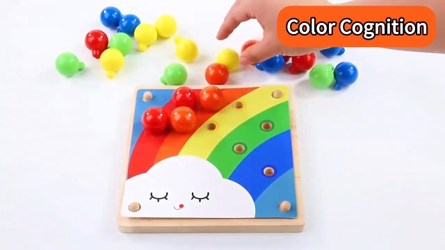 Dr. MUYA Montessori Spielzeug - Steckspiel Mit Pilznägeln Für Kinder 1-3 Jahre