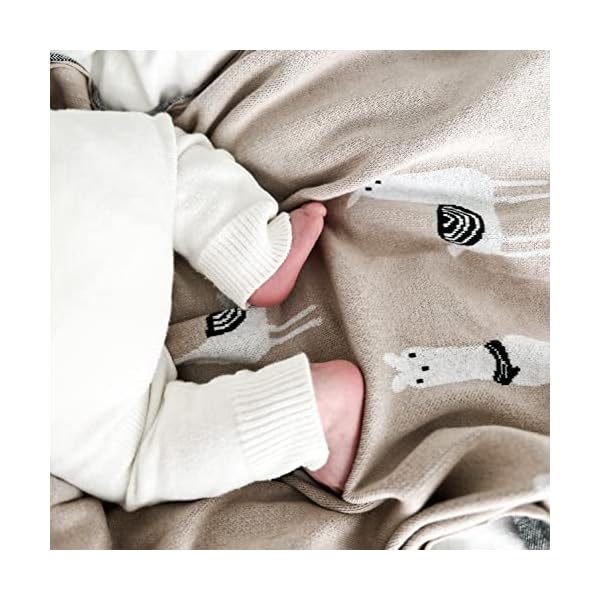 Bleu La La Babydecke - 100% Luxuriöse Weichbaumwollstrick Warme Gemütliche Kuscheldecke für Kinderwagen und WiegePuckdecke für Neugeborene Säuglinge und Kleinkinder – Bild 10